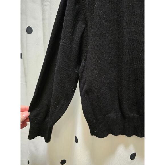 Banned Retro black half sleeve knit crop top with sailor neck tie XL - Picture 6 of 6